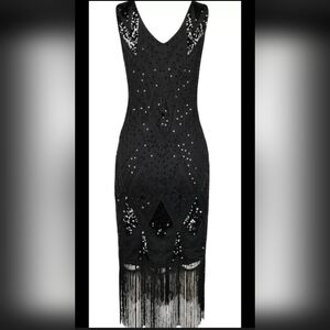 PrettyGuide NWT! 1920s Gatsby Cocktail Sequin Art Deco Flapper Dress #2539. Sz M